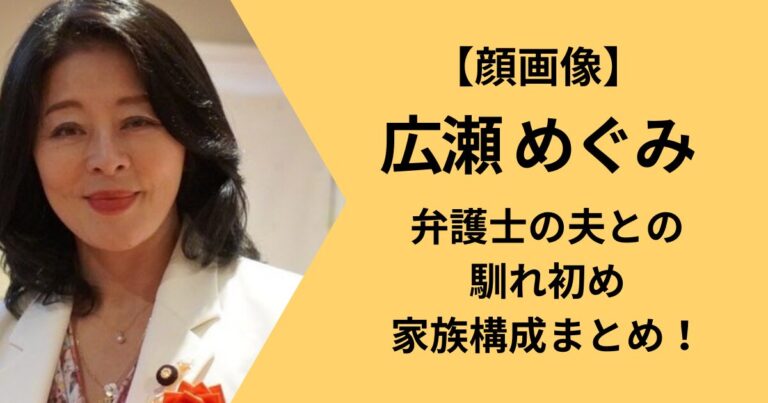 【顔画像】広瀬めぐみの夫はイケメン弁護士!子供と家族構成まとめ 知っとこラボ
