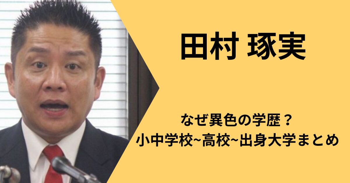 田村琢実の学歴、出身大学